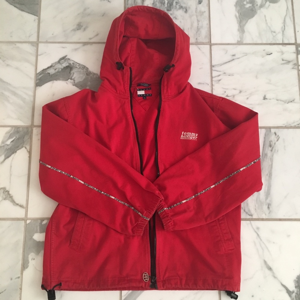 Red Tommy Hilfiger jean jacket